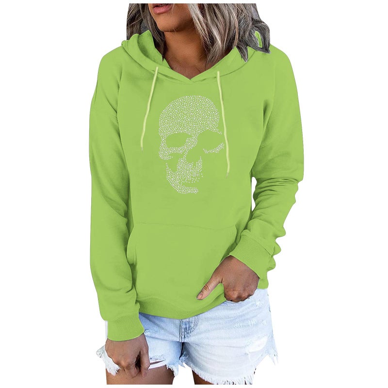 and women''s sweater 2022 autumn and winter new fleece-lined thickened hooded drilling plus size loose long sleeve sweater women''s wholesale - Image 4