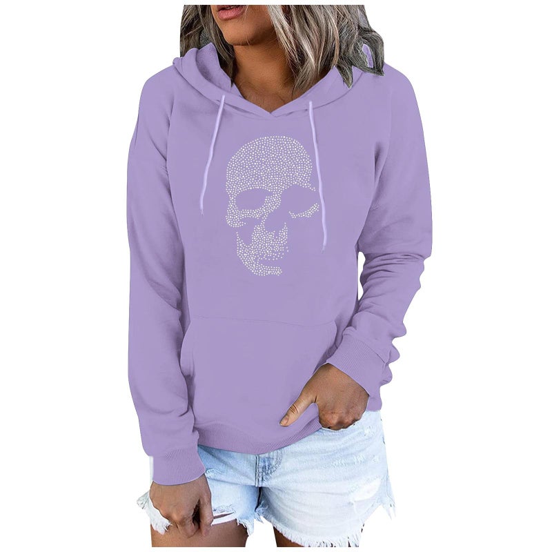 and women''s sweater 2022 autumn and winter new fleece-lined thickened hooded drilling plus size loose long sleeve sweater women''s wholesale - Image 5