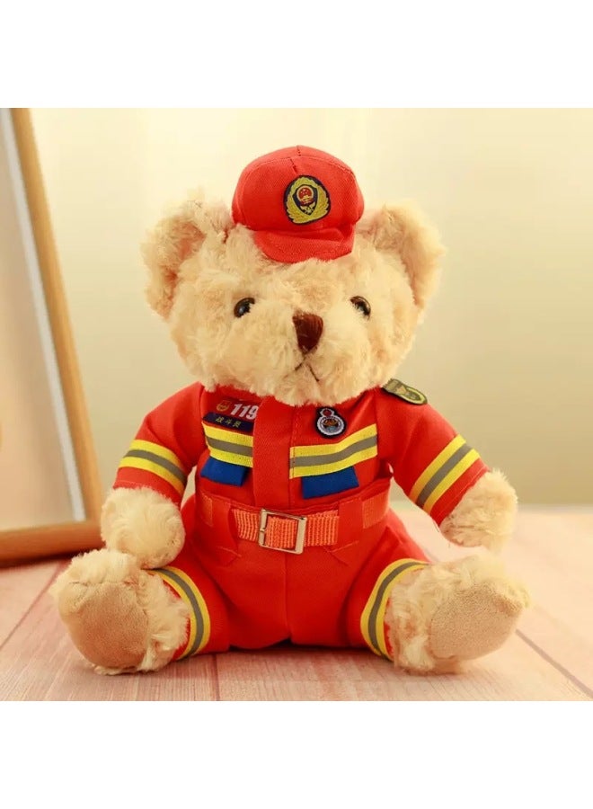 Traffic Police Bear Doll Teddy Bear Plush Toy For Girls And Children Gift Fire Police Bear Doll