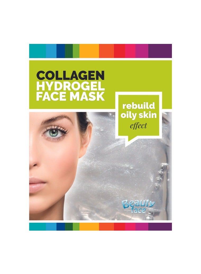 BeautyFace Collagen Hydrogel Face Mask Diamond & Silver Rejuvenating and Nourishing Collagen Treatment Rebuild Oily Skin Effect