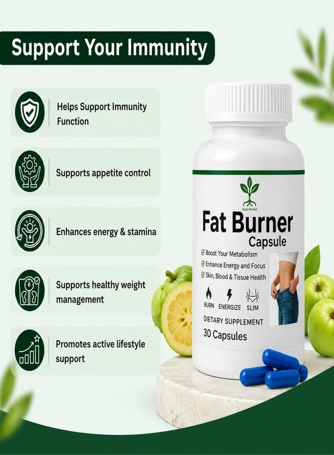 Fat Burner Capsules for Men & Women - 30 Caps Belly Fat Burner | Weight Loss Supplement - Image 2