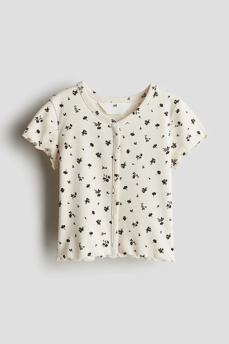 H&M Ribbed cotton t-shirt