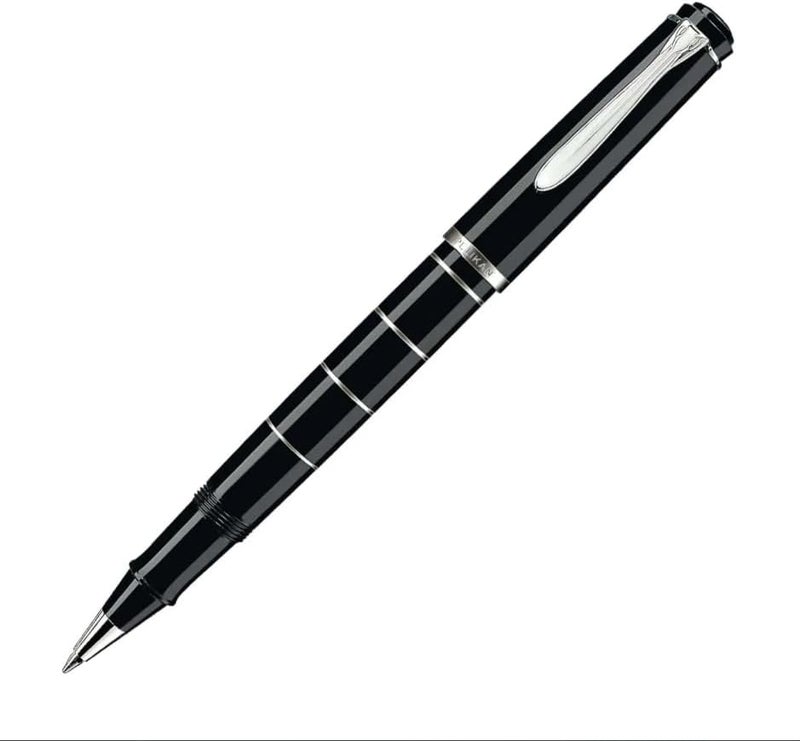 بيليكان Pelikan Classic R 215 Rectangular Rollerball Pen - Black/Silver - Image 2