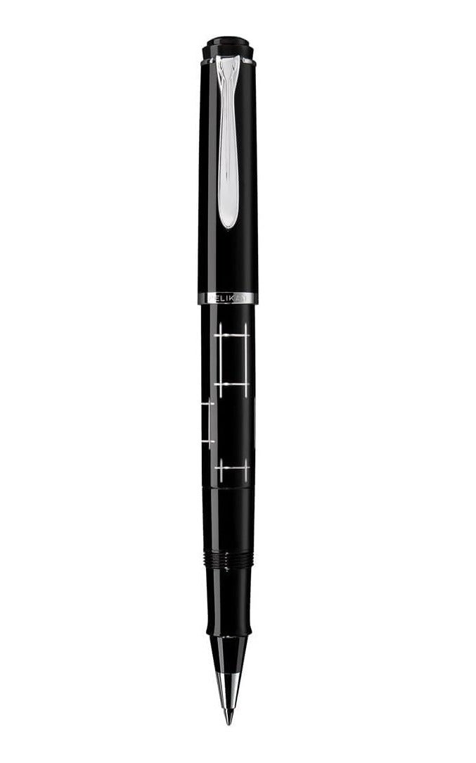 بيليكان Pelikan Classic R 215 Rectangular Rollerball Pen - Black/Silver - Image 1