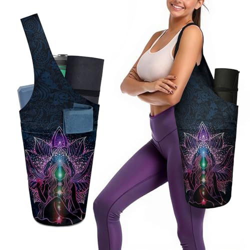 saniwu Workout Long Tote Yoga Mat Bag Carrier for Women Lotus Maditation Pilates Bags with Interior Zipper Pocket - Image 1