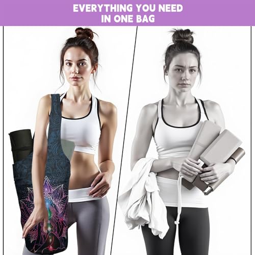 saniwu Workout Long Tote Yoga Mat Bag Carrier for Women Lotus Maditation Pilates Bags with Interior Zipper Pocket - Image 5