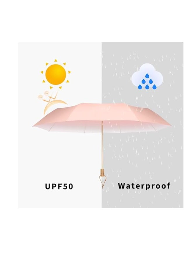 SYOSI - Travel Sun Umbrella for Purse with Case Compact UV Umbrella Protection Folding Lightweight Portable Parasol Umbrella for Sun and Rain Parasol Umbrella UV Protection for Women Men Kids - Image 1