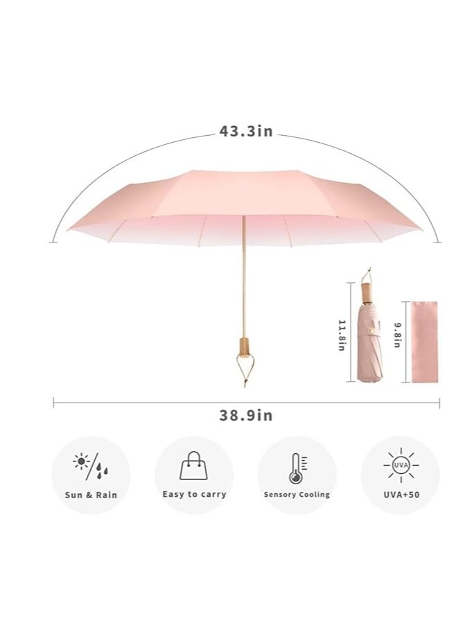 SYOSI - Travel Sun Umbrella for Purse with Case Compact UV Umbrella Protection Folding Lightweight Portable Parasol Umbrella for Sun and Rain Parasol Umbrella UV Protection for Women Men Kids - Image 1