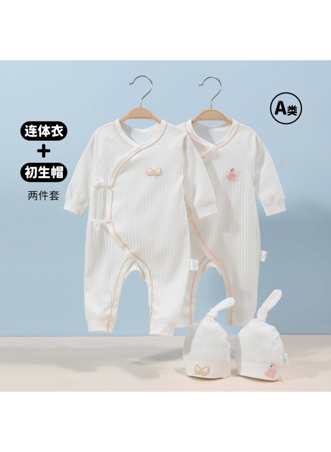 Bornbay Newborn Baby Clothes Spring/autumn Cotton Romper Infant Kimono Top Crawling Suit + Baby Hat - Image 3
