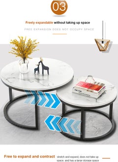 keke 2 Round Coffee Table with Metal Frame  - Image 5