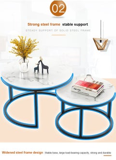 keke 2 Round Coffee Table with Metal Frame  - Image 4