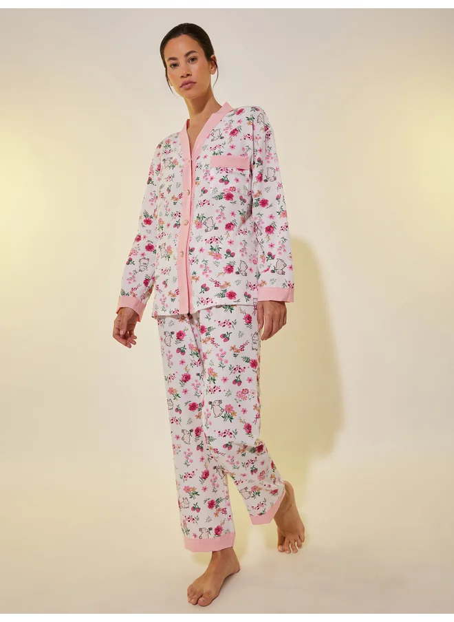 Take Two Take Two All-Over Print Buttoned Shirt and Pyjama Set