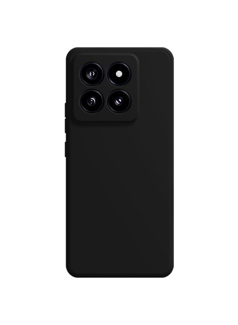 جراب خلفي ملون من السيليكون لهاتف Xiaomi 14 Pro، حماية للكاميرا من الصدمات من TPU متوافق مع هاتف Xiaomi 14 Pro (6.73 بوصة) (أسود) - Image 1
