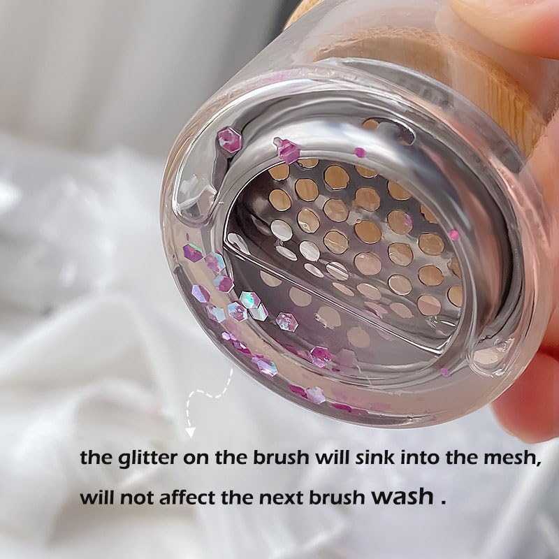 KACHIMOO Nail Brushes Washing Cup Dappen Dish for Acrylic Nails Nail Brush Cleaner Layered Nail Art Brush Wash Cup with Lid - Image 3
