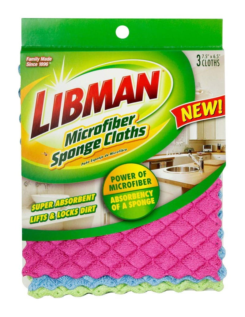 Libman Libman 2103 Microfiber Sponge Cloth with Microfiber and Sponge Layers
