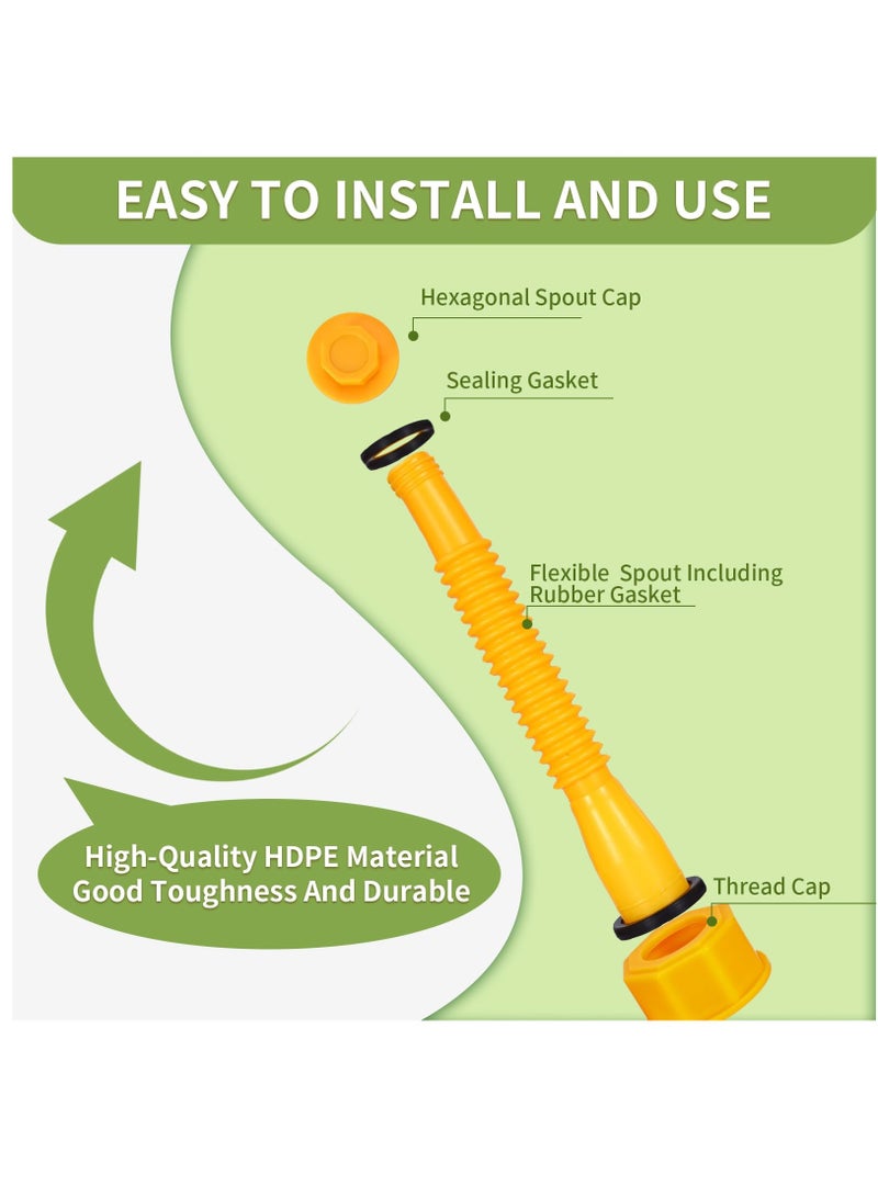 Excefore Gas Can Spout Replacement, Anti-Spill Gas Can Nozzle Replacement, 2-Kit Gas Can Spouts No Leaky, Upgraded Replacement Gas Can Spout with Flexible Nozzle, Gas Can Vent, Fit for Most 1/2/5/10 Gal Can - Image 3