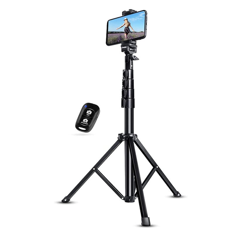 Aluminum alloy mobile phone live broadcast bracket integrated selfie stick tripod multifunctional portable outdoor photo tripod 1.3m toggle bracket + mobile phone clip + Bluetooth Selfie - Image 1
