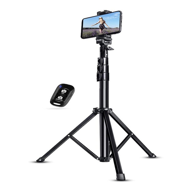 Aluminum alloy mobile phone live broadcast bracket integrated selfie stick tripod multifunctional portable outdoor photo tripod 1.3m toggle bracket + mobile phone clip + Bluetooth Selfie - Image 5
