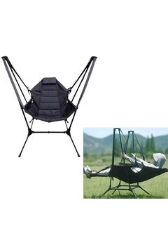GNOLY GNOLY Hammock Rocking Camping Chair with Stand Folding Outdoor Swing Chair Portable Rocking Chair Heavy Duty for Travel Picnic Hiking Beach Garden Balcony 1set 