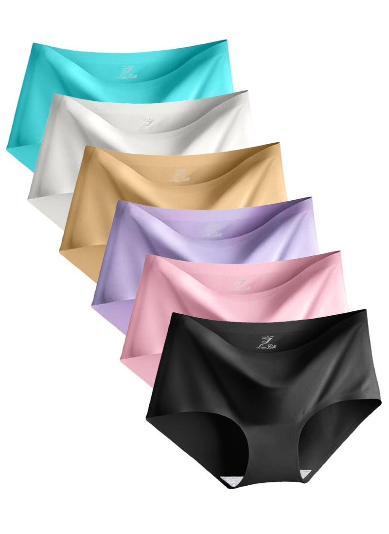 Love Bell - LOVE BELL Women's 6 Pack Seamless Panty - Invisible, Soft & Smooth Fit Underwear for Ladies. (UAE/KSA, Alpha, XXL, Regular, Regular, Soft & Classic Plain - 6 Pcs Pack) - Image 1