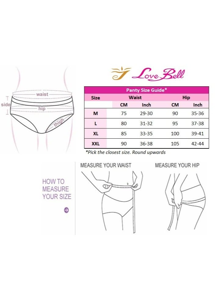 Love Bell - LOVE BELL Women's 6 Pack Seamless Panty - Invisible, Soft & Smooth Fit Underwear for Ladies. (UAE/KSA, Alpha, XXL, Regular, Regular, Soft & Classic Plain - 6 Pcs Pack) - Image 1