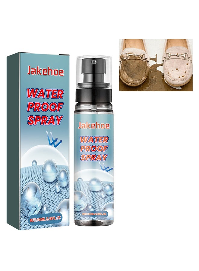 Jakehoe Nano Rain & Stain Waterproof Spray 100ml, Shoe Protector & Water Repellent for All Shoes, Bags & Fabrics – Nano Technology, Long-lasting Protection, Chrome Finish - Image 1