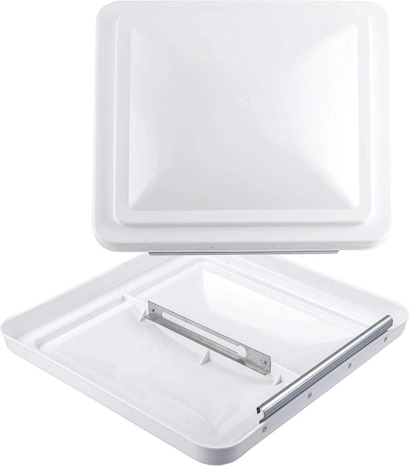 RVGUARD RV Roof Vent Cover 14 Inches, Universal Replacement Vent Lid White (2 Pack) - Image 1