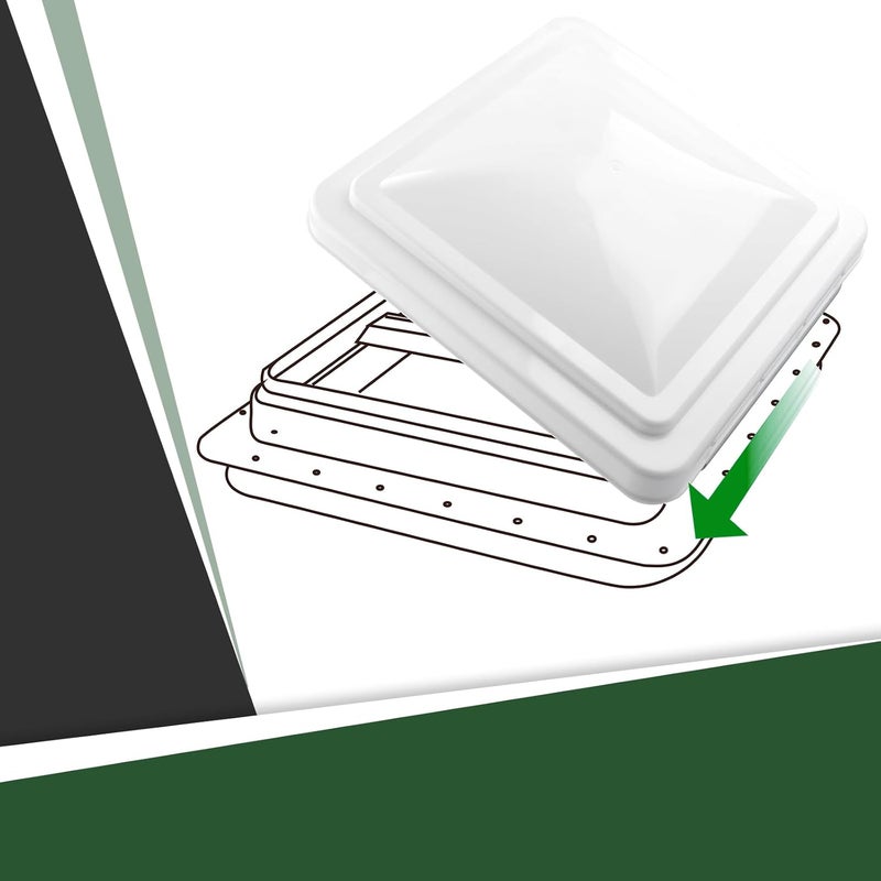 RVGUARD RV Roof Vent Cover 14 Inches, Universal Replacement Vent Lid White (2 Pack) - Image 4