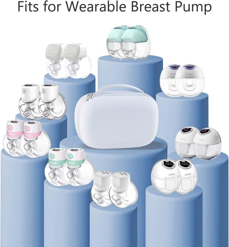 Gowing Wearable Breast Pumps Carrying Bag Hard Shell Case with Removable Tray Watertight Breast Pump Storage Bag Compatible with Most of Wearable Breast Pumps Holds 2 Pumps - Image 2