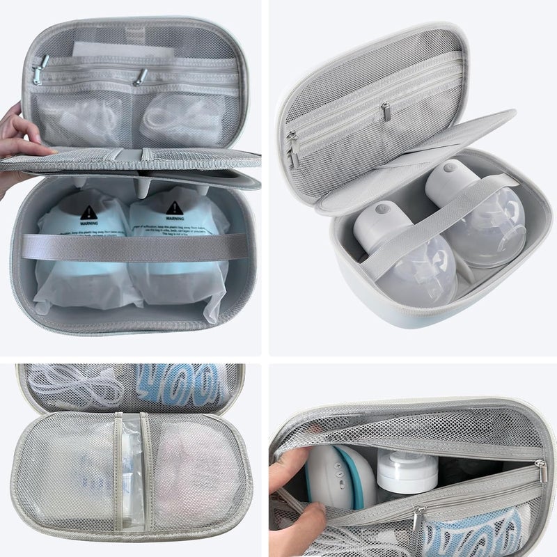 Gowing Wearable Breast Pumps Carrying Bag Hard Shell Case with Removable Tray Watertight Breast Pump Storage Bag Compatible with Most of Wearable Breast Pumps Holds 2 Pumps - Image 5