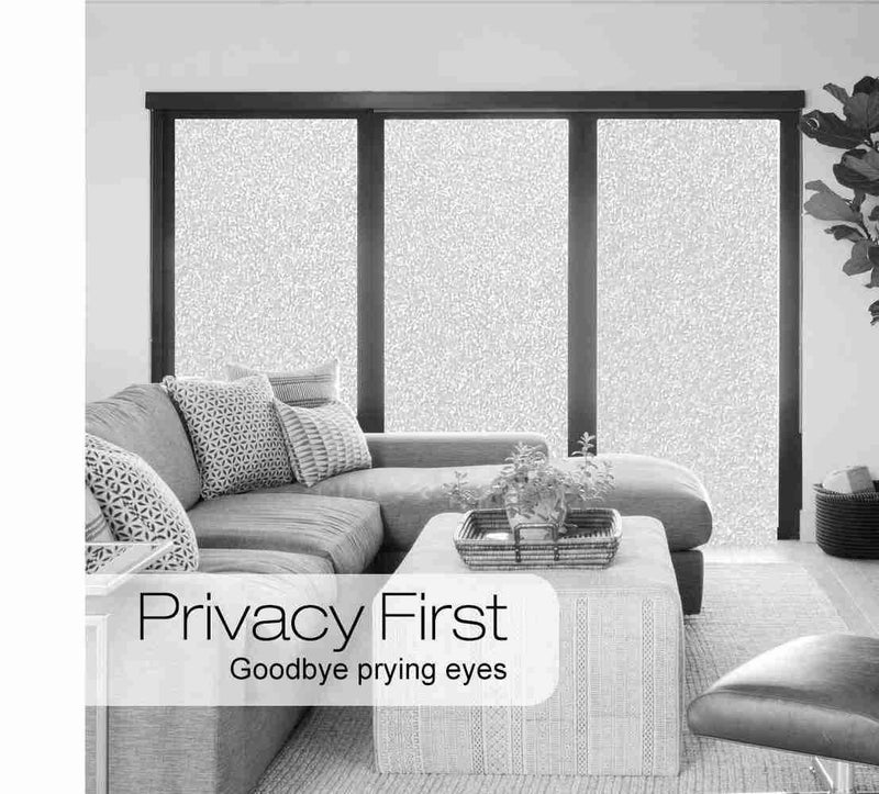 Elton Privacy Window Films Opaque Sparkle Frosted Home Security Self Adhesive for Bathroom Door Window Heat Control Anti UV - 16 x 48 Inches-Vinyl - Image 2
