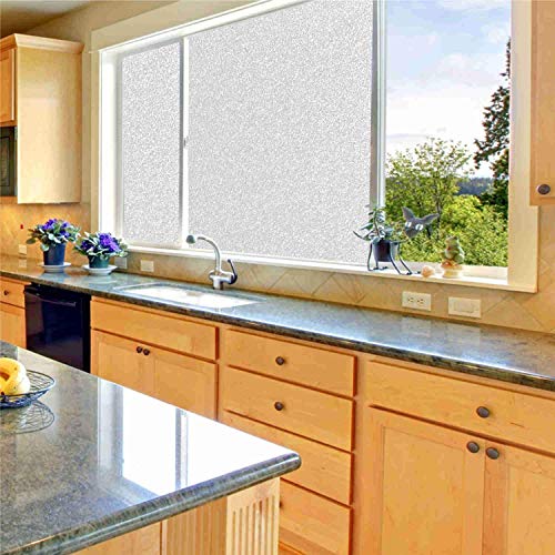 Elton Privacy Window Films Opaque Sparkle Frosted Home Security Self Adhesive for Bathroom Door Window Heat Control Anti UV - 16 x 48 Inches-Vinyl - Image 3