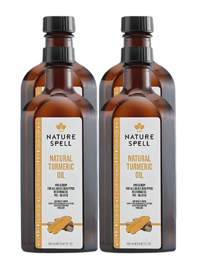 نايتشر سبيل 4 قطع زيت الكركم الطبيعي للعناية بالشعر والجسم مناسب لجميع أنواع البشرة أصلي 150 مل - Image 1