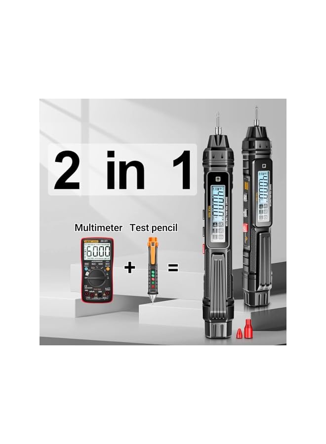 PROMASS promass Multimeter AC/DC Voltage Tester, 4000 Counts Pen Type Professional Current Meter, Non-Contact Electricians Voltmeter Tester for AC/DC Voltage, Live Wire, Resistance, Continuity and Diode Tests  - Image 4