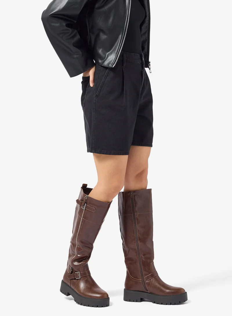 Truffle chocolate pu Knee_Boots for Women | Best Price UAE