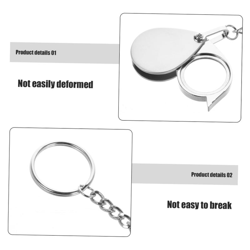 Compact Folding Magnifier Keychain Jewelry Loupe Reading Glasses Mini Magnifying Glass - Image 5