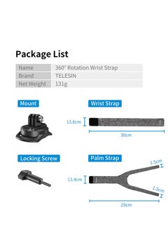SYOSI Wrist Strap Mount for DJI Action 2 360° Rotatable Adjustable Arm Band Holder GoPro Max Hero10 Hero9 8 7 Camera Accessories, Outdoor Sports Accessories  - Image 5