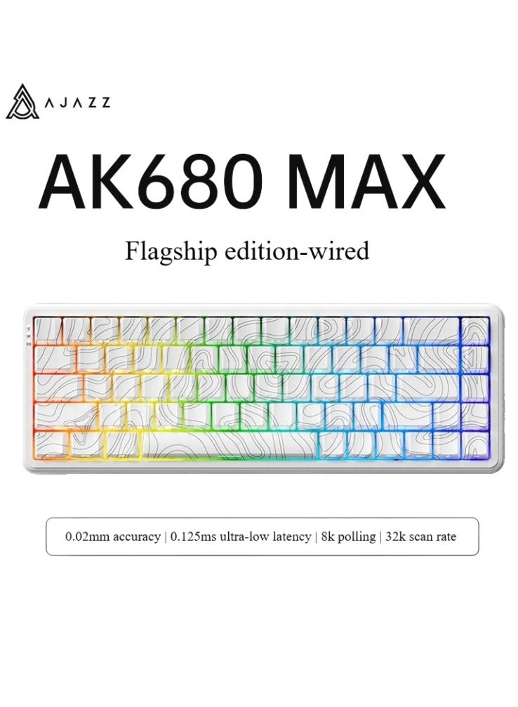 Ajazz AK680 MAX Wired Gaming Keyboard, Fast Actuation Keyboard, Magnetic Switch, 8KHz RGB Hot Swappable Full Keys, Custom Hot Swappable Gaming Keyboard - Image 1