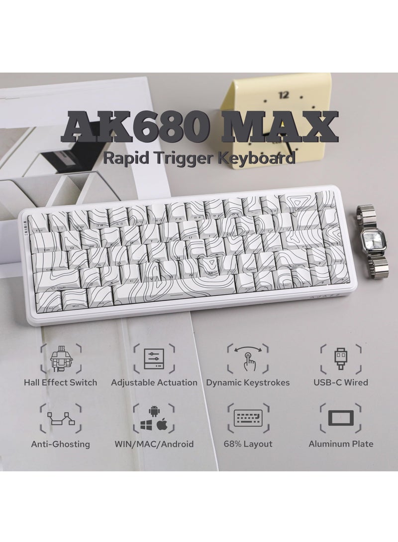 Ajazz AK680 MAX Wired Gaming Keyboard, Fast Actuation Keyboard, Magnetic Switch, 8KHz RGB Hot Swappable Full Keys, Custom Hot Swappable Gaming Keyboard - Image 2