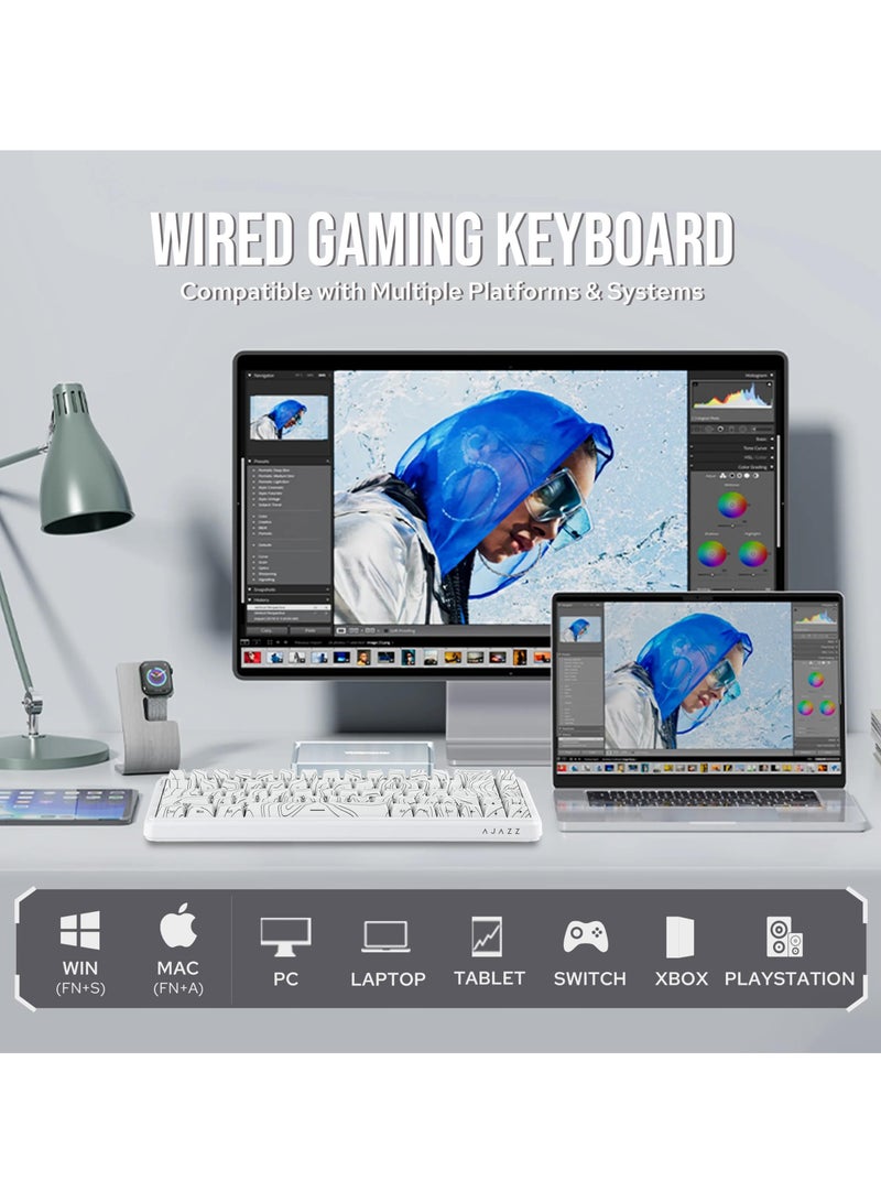 Ajazz AK680 MAX Wired Gaming Keyboard, Fast Actuation Keyboard, Magnetic Switch, 8KHz RGB Hot Swappable Full Keys, Custom Hot Swappable Gaming Keyboard - Image 3