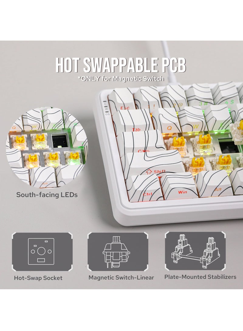 Ajazz AK680 MAX Wired Gaming Keyboard, Fast Actuation Keyboard, Magnetic Switch, 8KHz RGB Hot Swappable Full Keys, Custom Hot Swappable Gaming Keyboard - Image 5