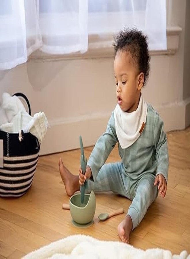 DLEST Silicone Baby Feeding Bowl & Spoon Set with Suction Base – BPA Free, Non-Toxic, Microwave & Dishwasher Safe, Durable & Unbreakable, Ideal for Toddlers (Green) - Image 3