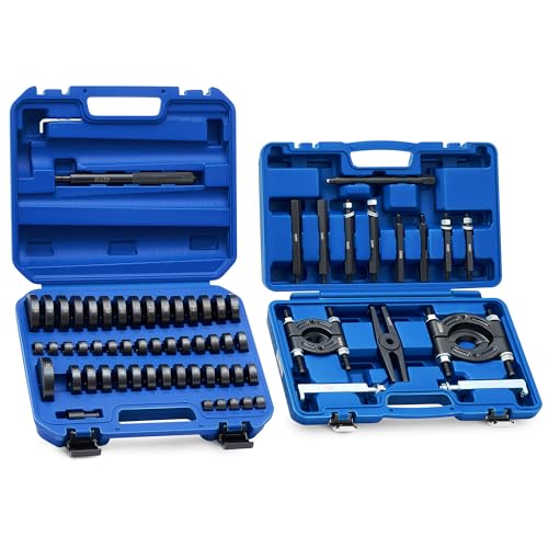 Orion Motor Tech 2 in 1 Bushing Driver Tool & Bearing Press Kit, Complete Bushing & Bearing Service Kit with 2" and 3" Jaws, 5 Ton Capacity Bearing Separator, Heavy Duty Wheel Bearing Puller Tool Set - Image 1