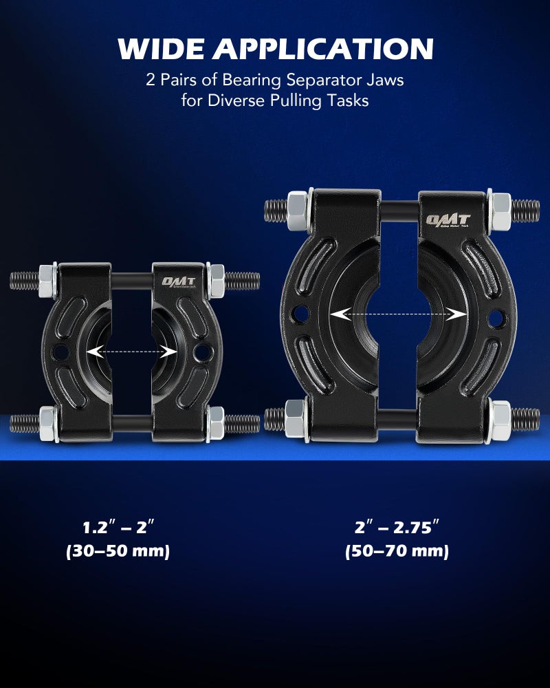 Orion Motor Tech 2 in 1 Bushing Driver Tool & Bearing Press Kit, Complete Bushing & Bearing Service Kit with 2" and 3" Jaws, 5 Ton Capacity Bearing Separator, Heavy Duty Wheel Bearing Puller Tool Set - Image 4
