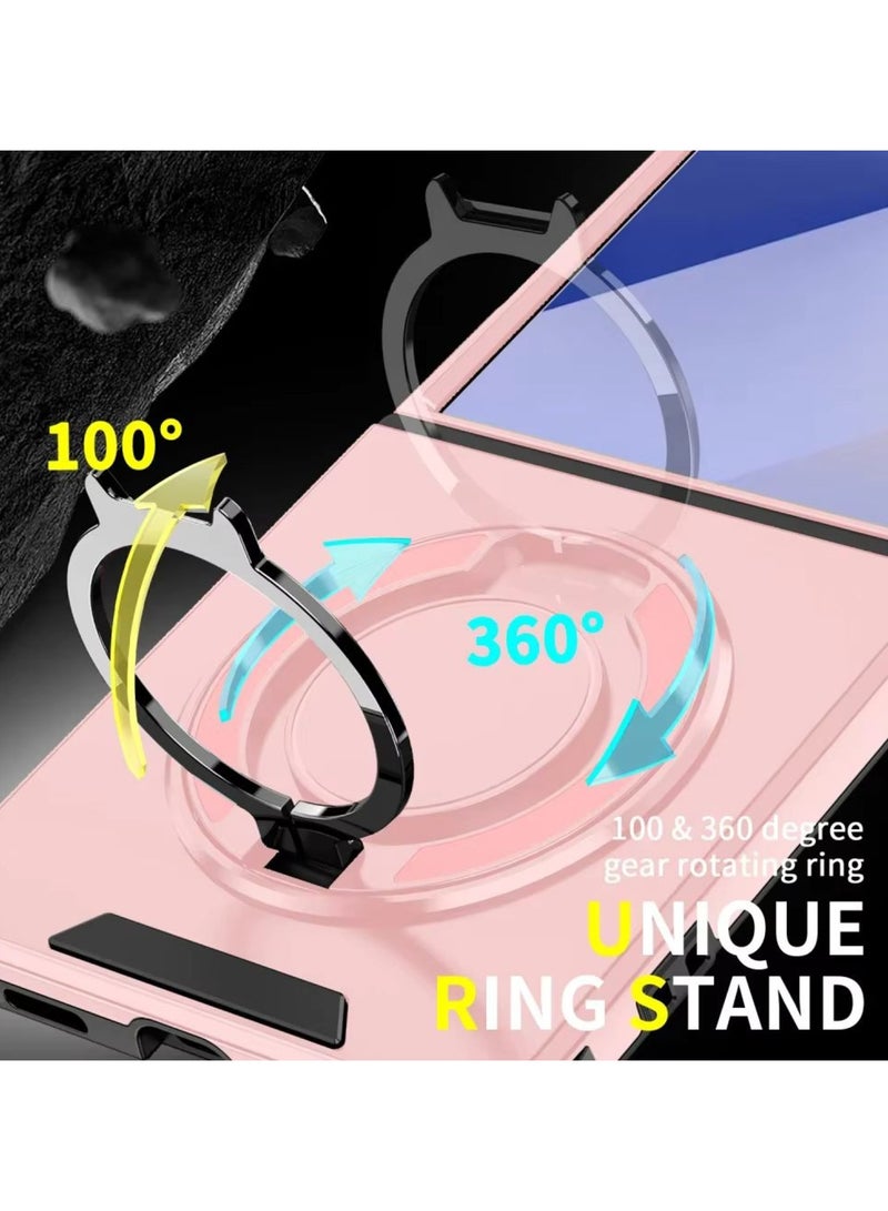 Magnetic Bracket Case for Samsung Galaxy Z Flip 7 Protective Slim Cover with Magnetic Rotating Ring Kickstand [Compatible with Mag-Safe] Ultra-Thin, Shockproof and Anti-Fall Protection  - Image 2