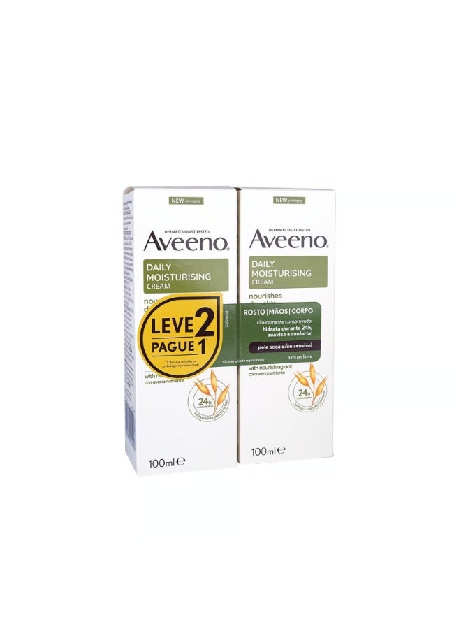 Aveeno Daily Moisturizing Hydrating Cream 100ml x2 - Image 1