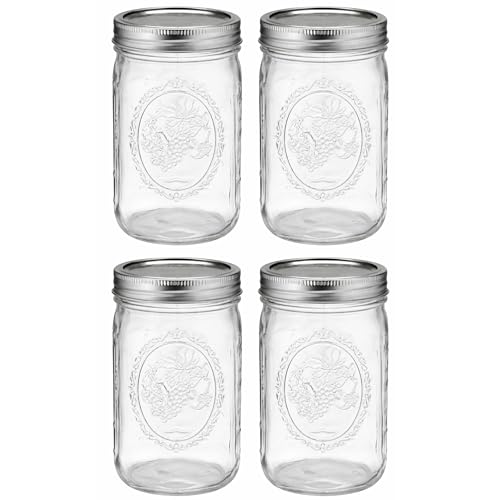North Mountain Supply Wide Mouth 32 oz Mason Jars with Lids and Bands - 4 Pack - Packed in North Mountain Supply ImpactGuard Box - BPA-Free, Made in the USA – for Canning, Freezing, Storing, and More - Image 1
