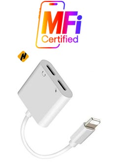 2 in 1 Lightning to 3.5mm Audio Jack and Charger Adapter for iPhone