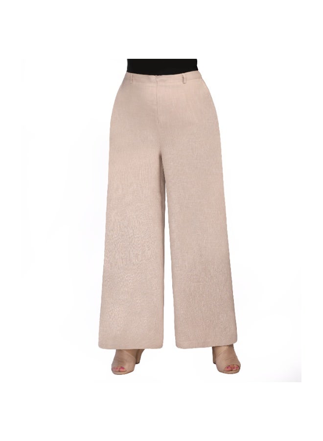 Smoky Egypt Women's High Waist Wide Leg Pants With Pockets-Cafe - Image 1