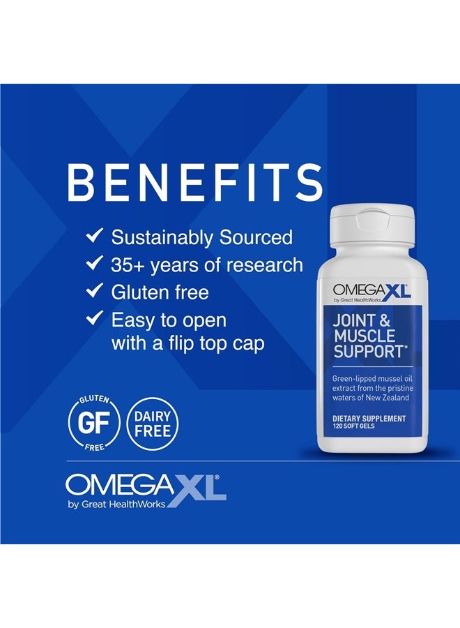 OmegaXL مكمل دعم المفاصل - دعم طبيعي للعضلات، زيت بلح البحر ذو الشفاه الخضراء، كبسولات هلامية لينة - 120 حبة - Image 4